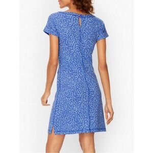 Talbots Size Medium Petite Blue and White Patterned Midi Dress